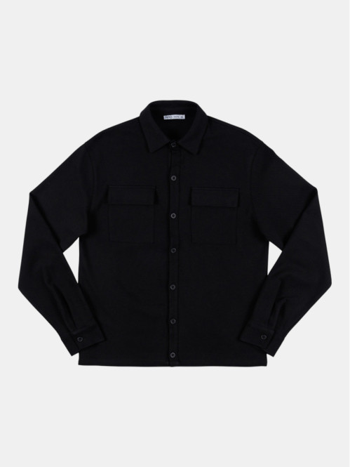 Chemise texturée noire homme
