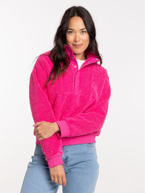 Sweat sherpa rose fluo femme