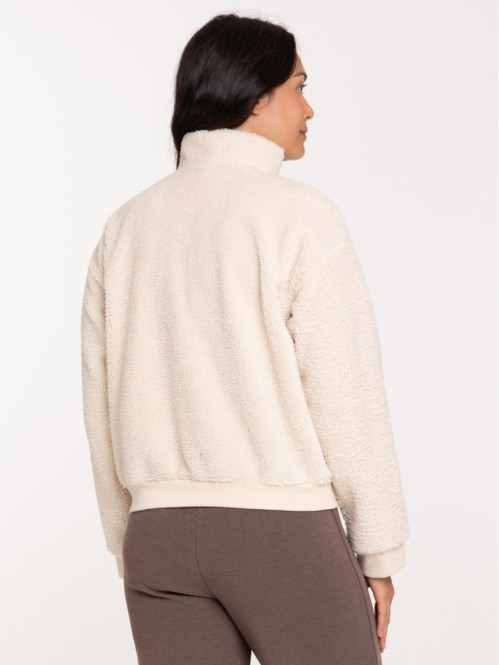 Sweat sherpa crème grisée...