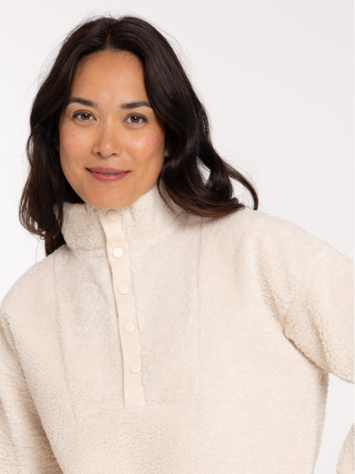Sweat sherpa crème grisée...