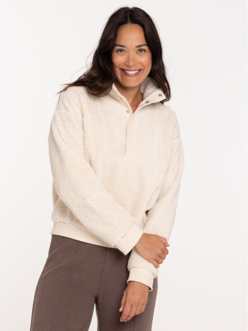 Sweat sherpa crème grisée...