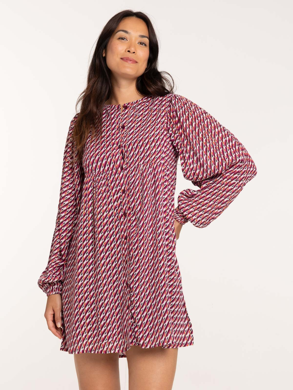 Robe imprimée manches longues femme Robe imprimée manches longues femme