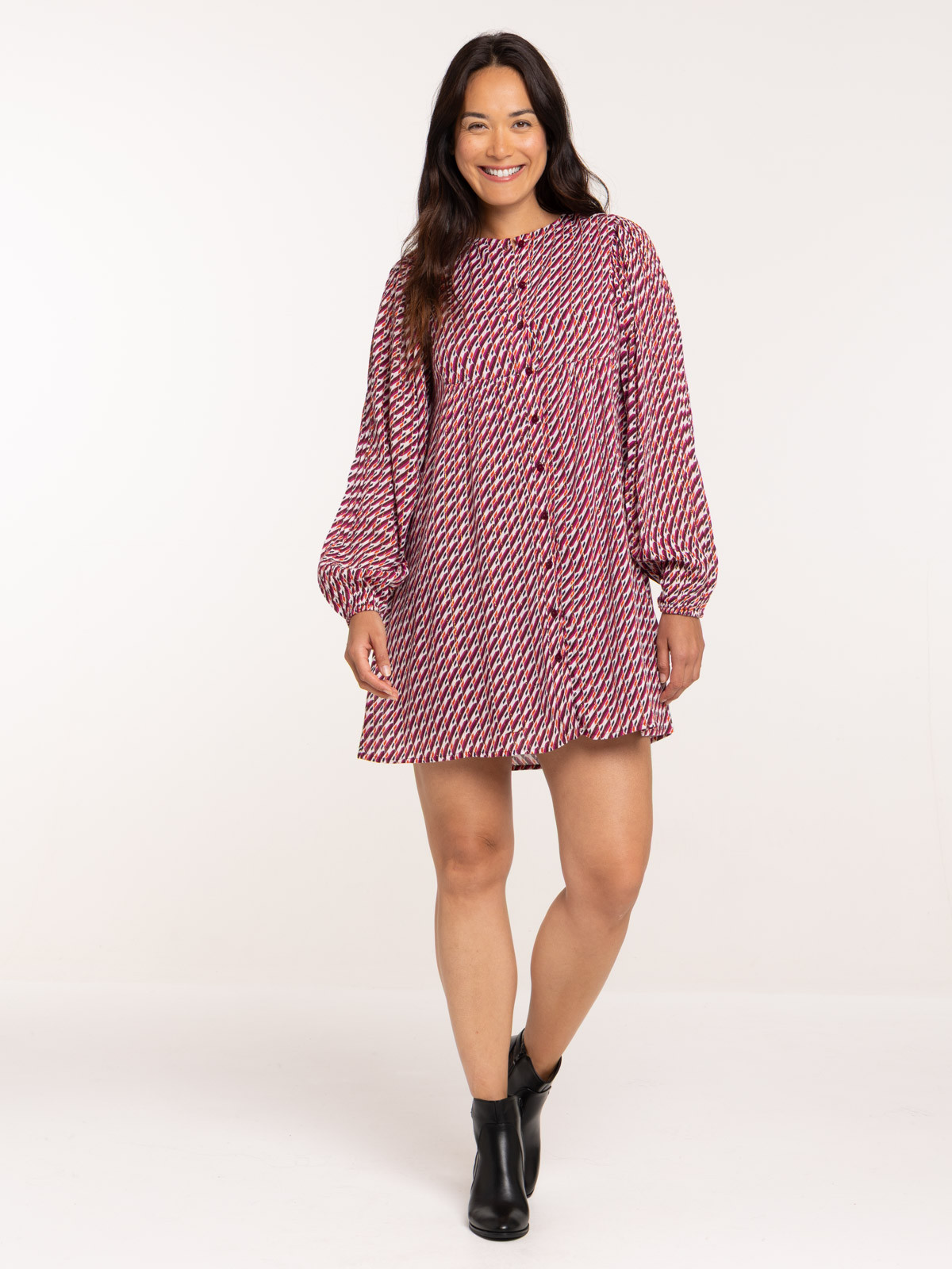 Robe imprimée manches longues femme Robe imprimée manches longues femme