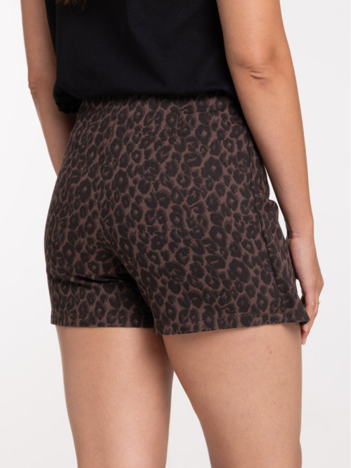Short imprimé léopard femme