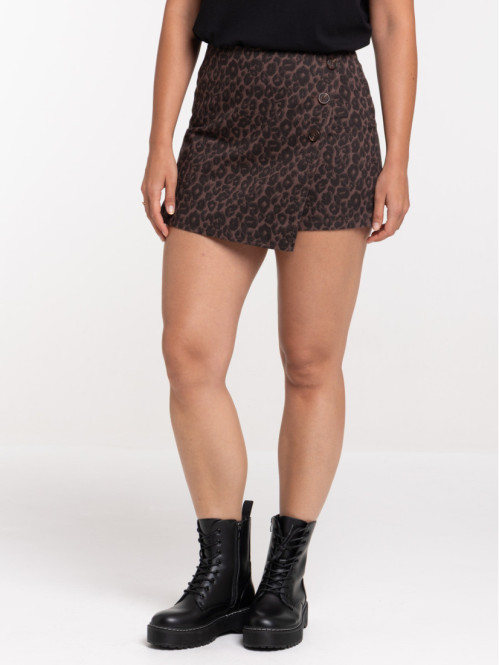 Short imprimé léopard femme