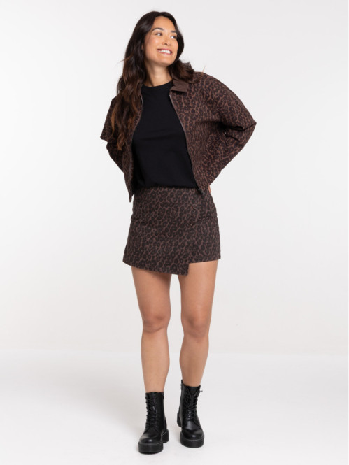 Short imprimé léopard femme