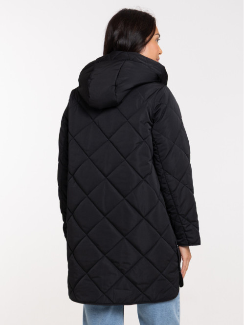 Doudoune mi-longue noire femme