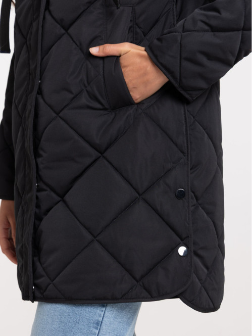 Doudoune mi-longue noire femme