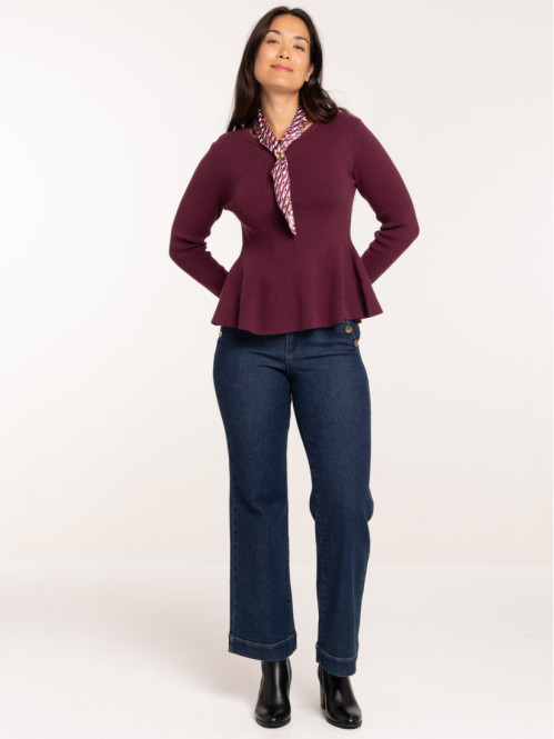 Pull coupe basque boutons...