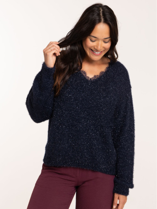 Pull col V dentelle...