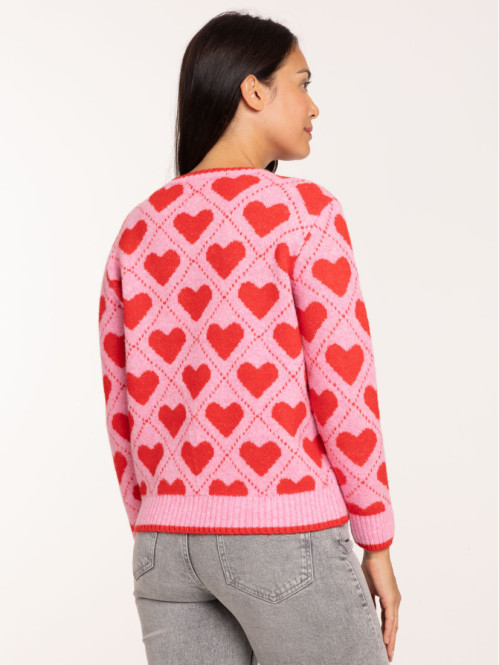 Pull motif coeur all over...
