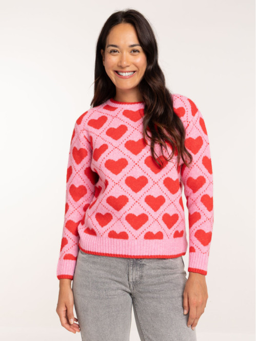 Pull motif coeur all over...