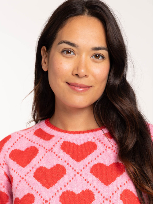 Pull motif coeur all over...