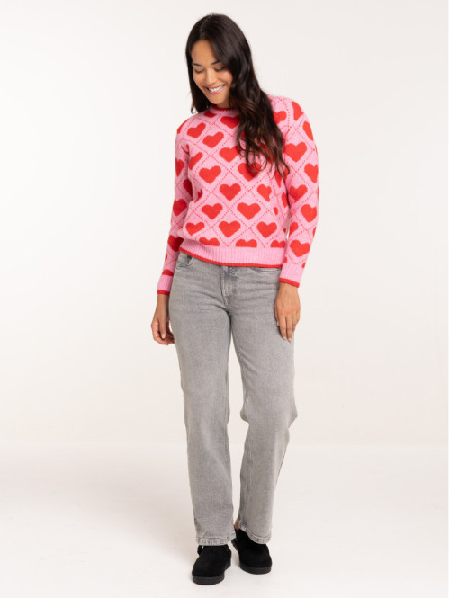 Pull motif coeur all over...