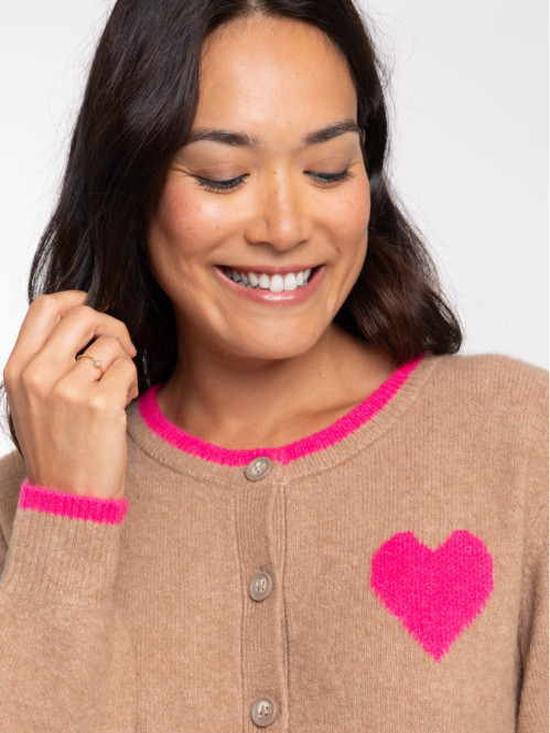 Gilet boutonné coeur Love...