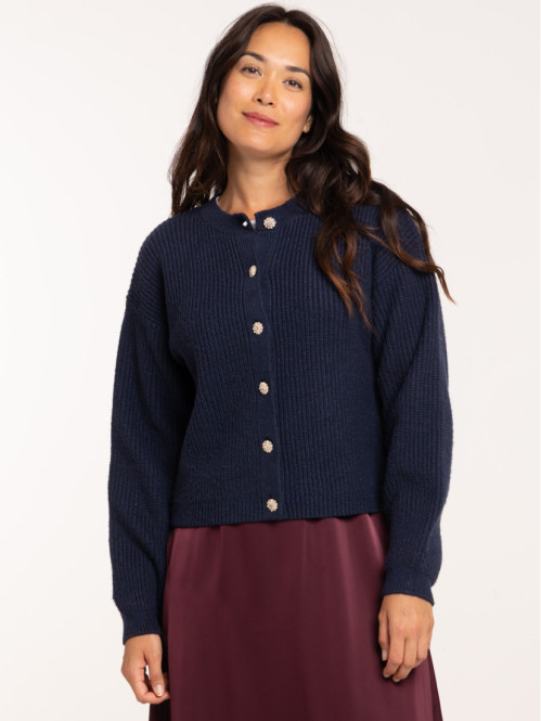 Gilet boutons bijoux femme