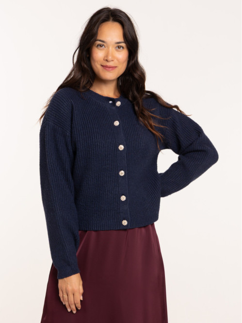 Gilet boutons bijoux femme