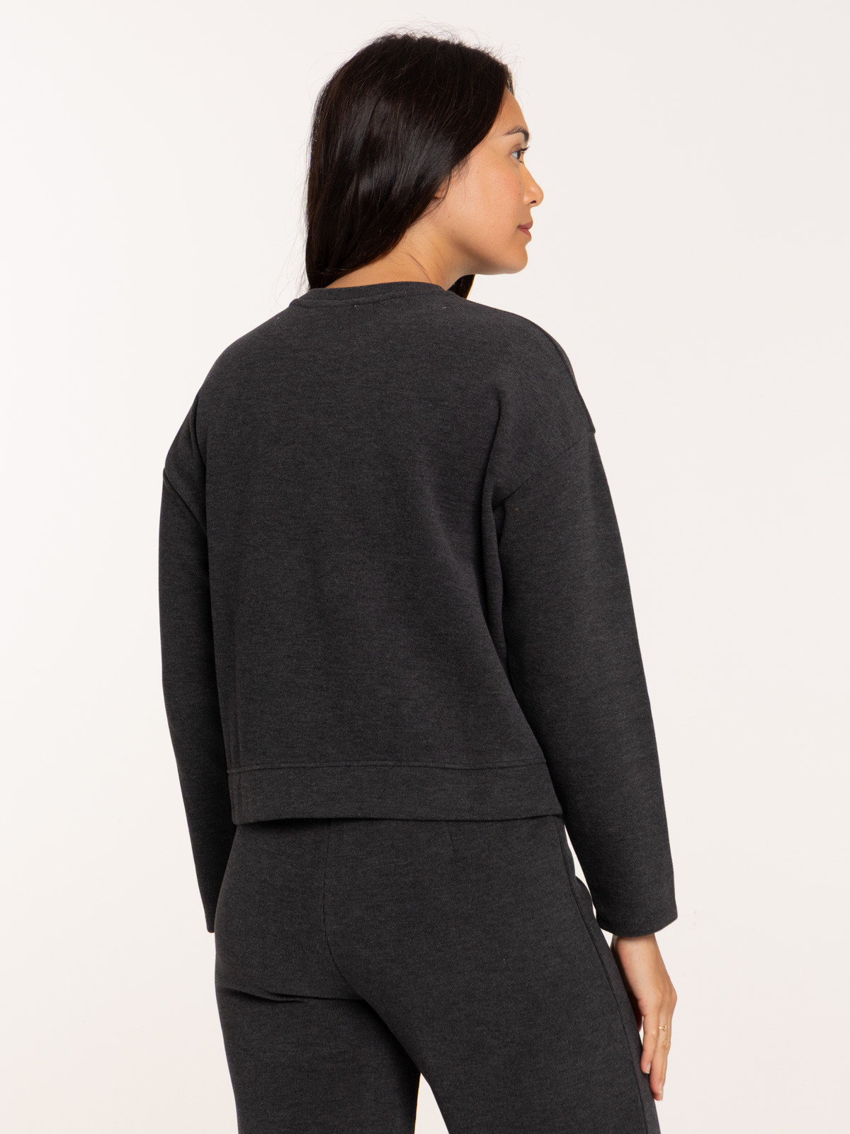 T-shirt gris anthracite chiné femme T-shirt gris anthracite chiné femme