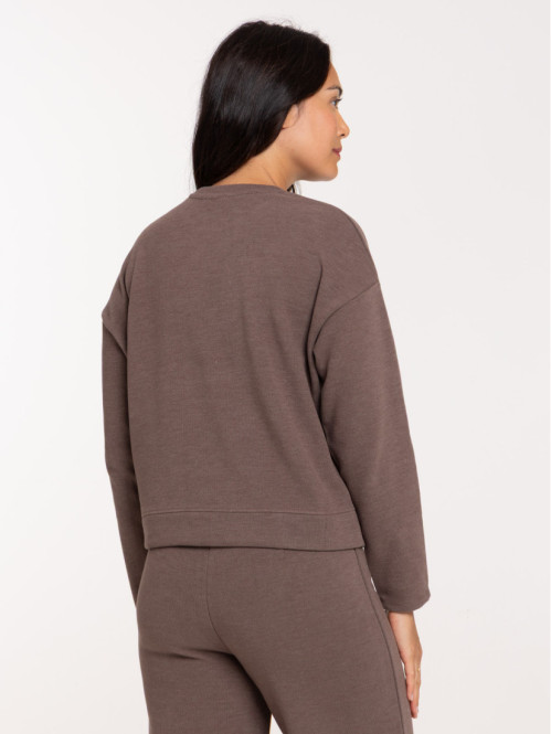 T-shirt femme marron chiné...