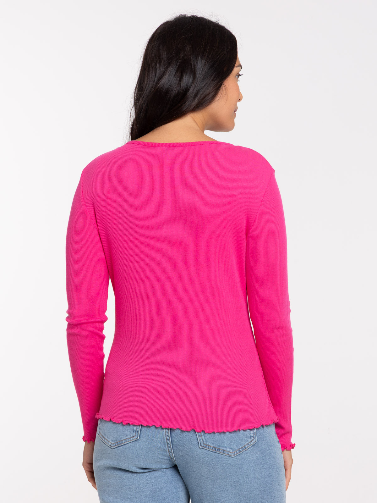 T-shirt boutonné rose fluo femme T-shirt boutonné rose fluo femme