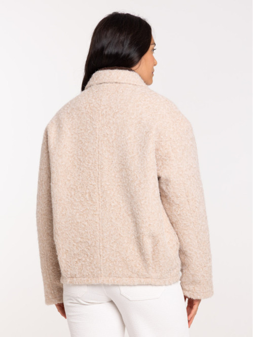 Veste beige chiné maille...