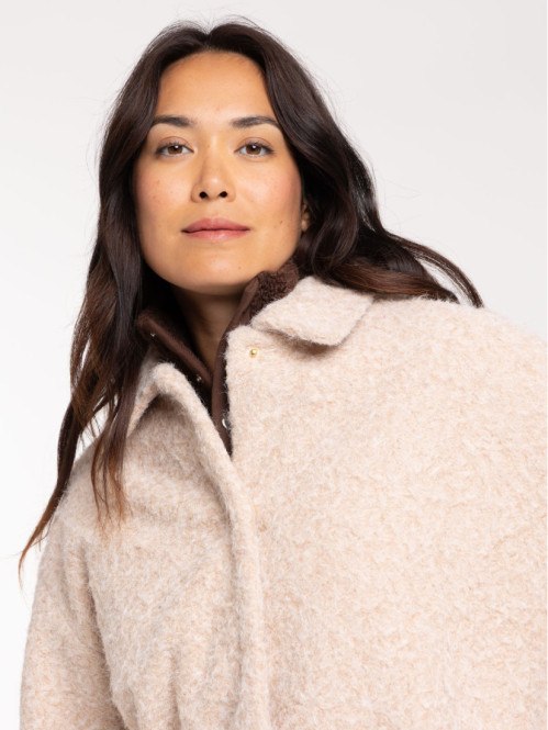 Veste beige chiné maille...