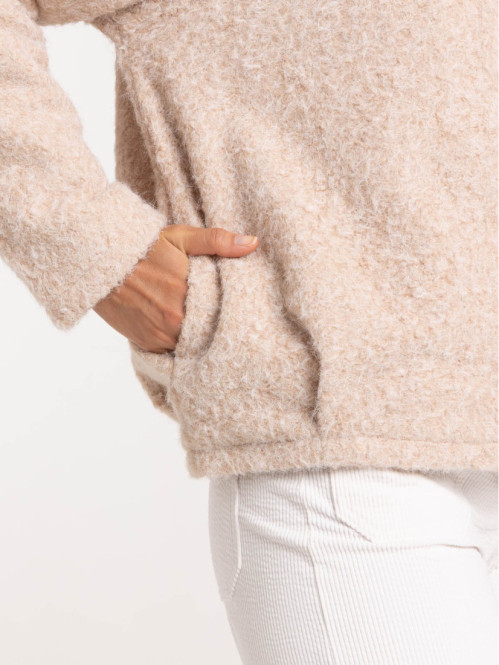 Veste beige chiné maille...
