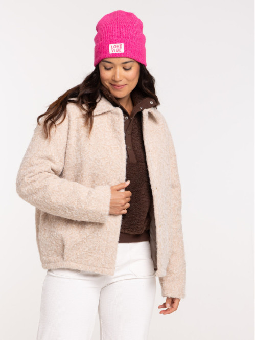 Veste beige chiné maille...