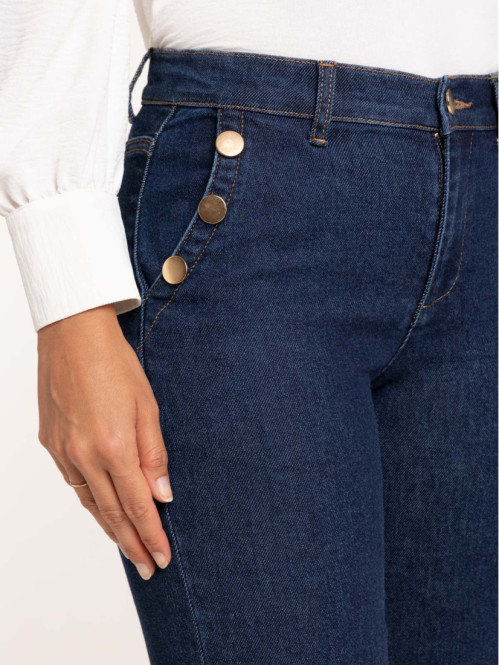Jean wide leg brut femme