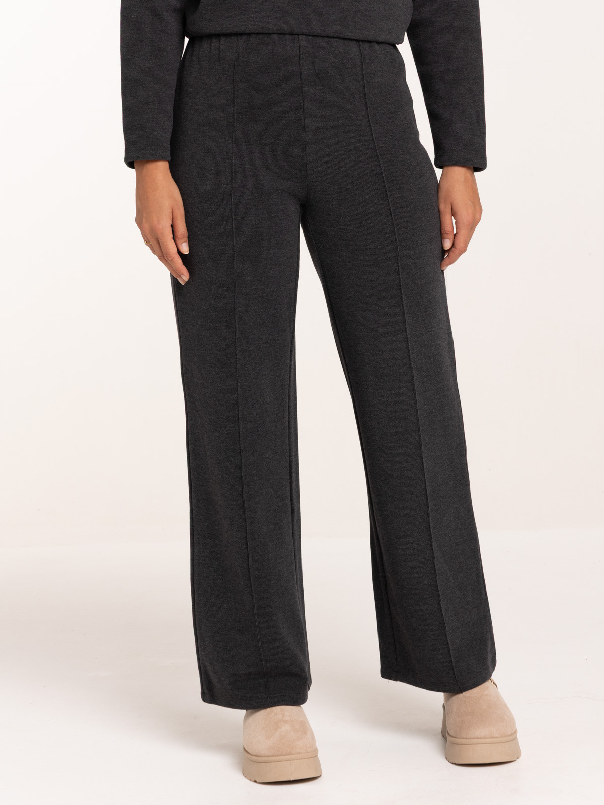 Pantalon gris anthracite chiné femme Pantalon gris anthracite chiné femme