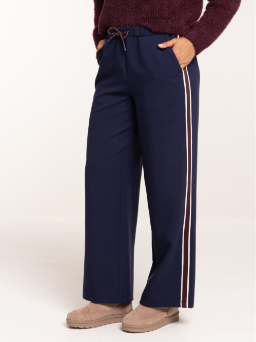 Pantalon large bandes...