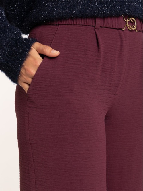 Pantalon large ceinturé femme