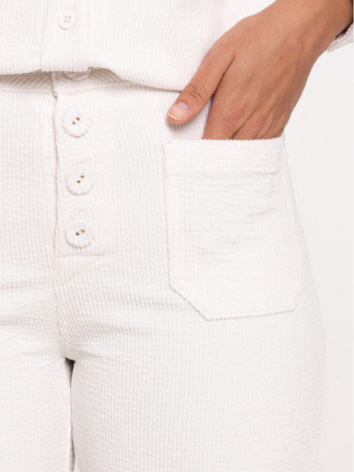 Pantalon large velours femme