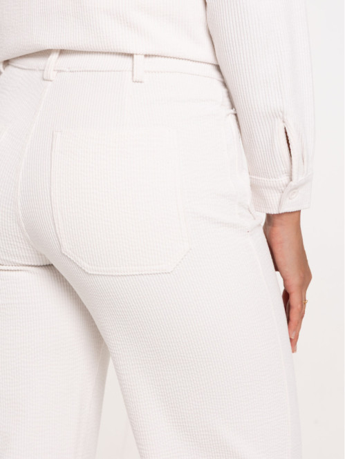 Pantalon large velours femme