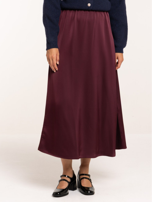 Jupe longue satin femme