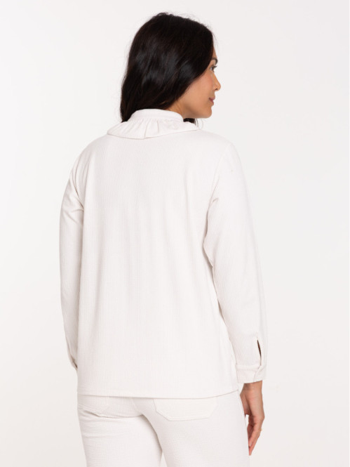 Surchemise velours écru femme