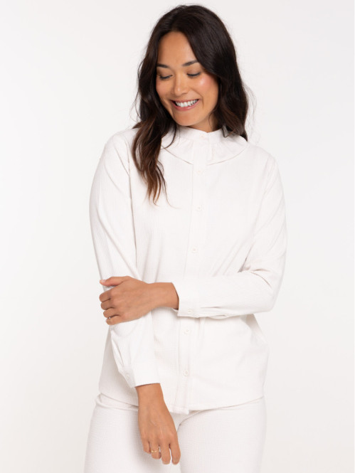 Surchemise velours écru femme