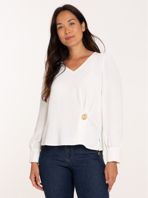 Blouse col V avec détail...