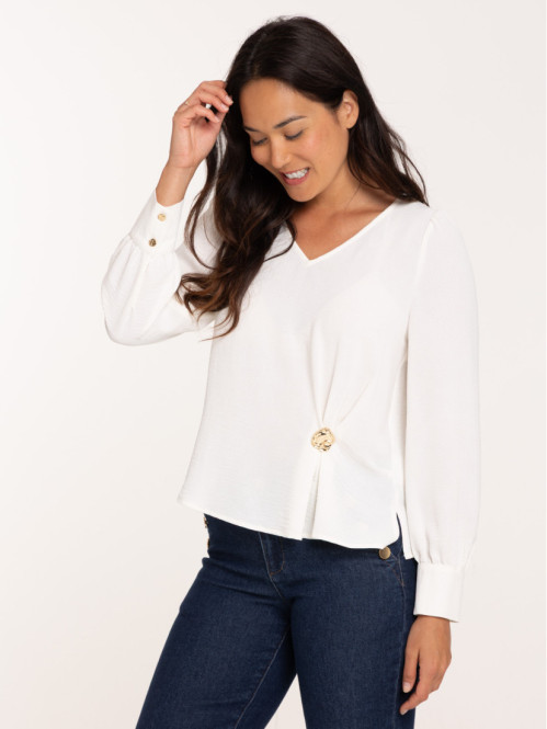 Blouse col V avec détail...
