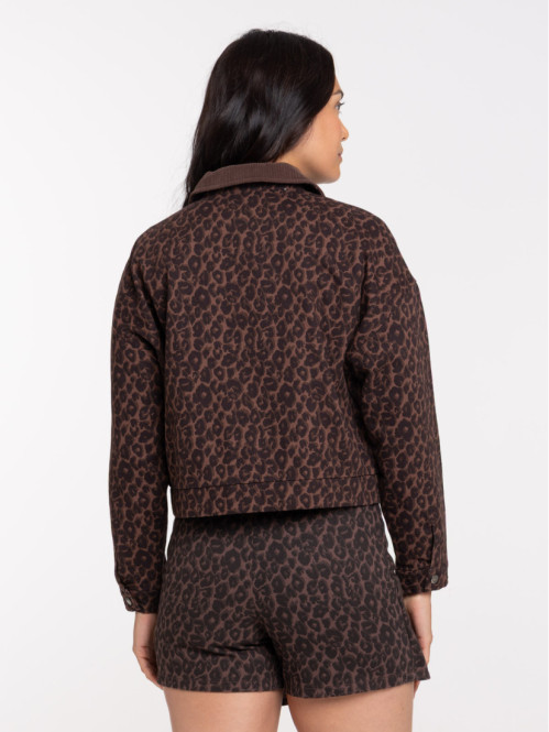 Veste courte léopard col...