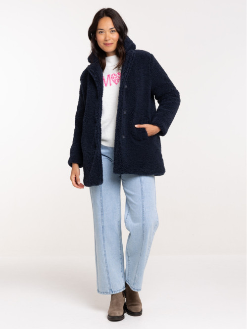 Manteau sherpa marine navy...