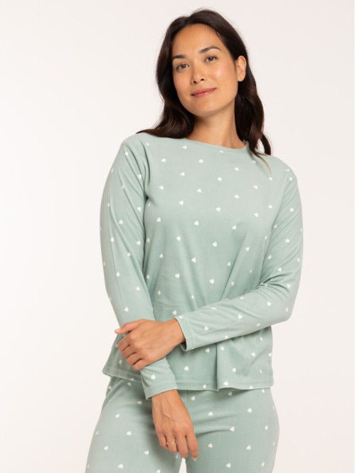 Pyjama jade velours coeur...