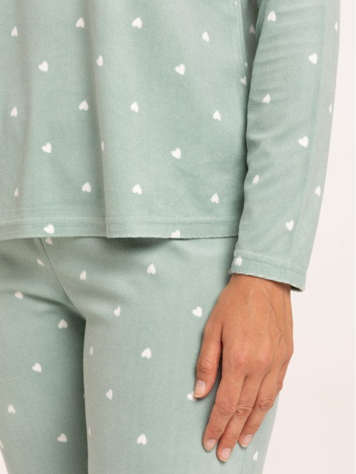 Pyjama jade velours coeur...