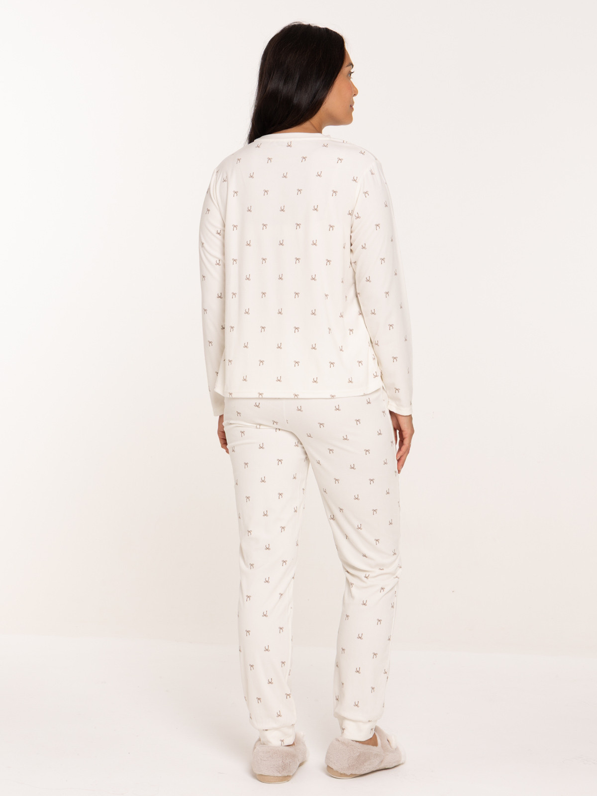 Pyjama velours fleuri femme
