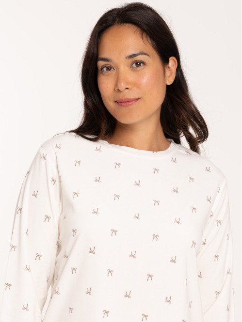 Pyjama velours fleuri femme