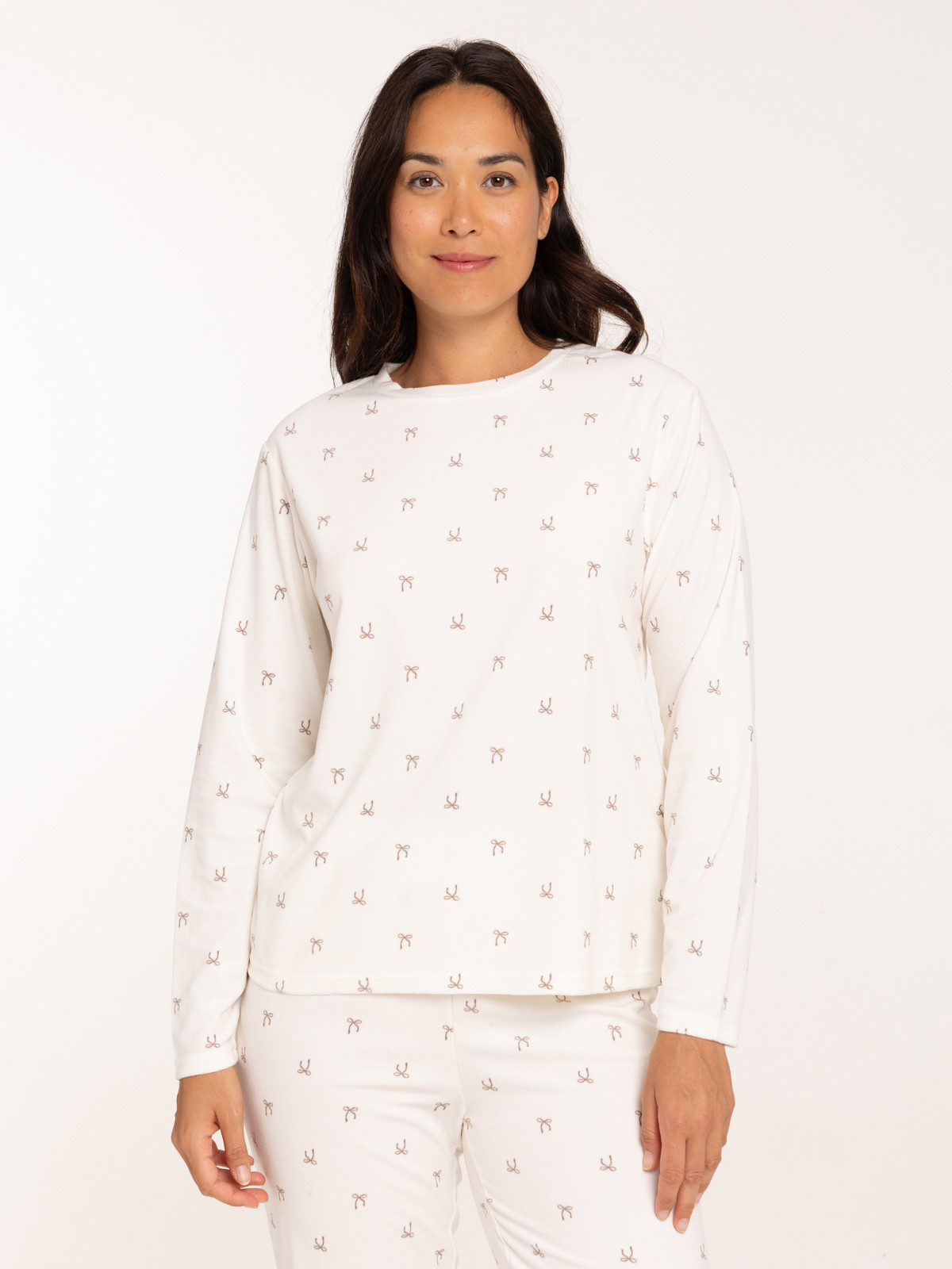 Pyjama velours fleuri femme