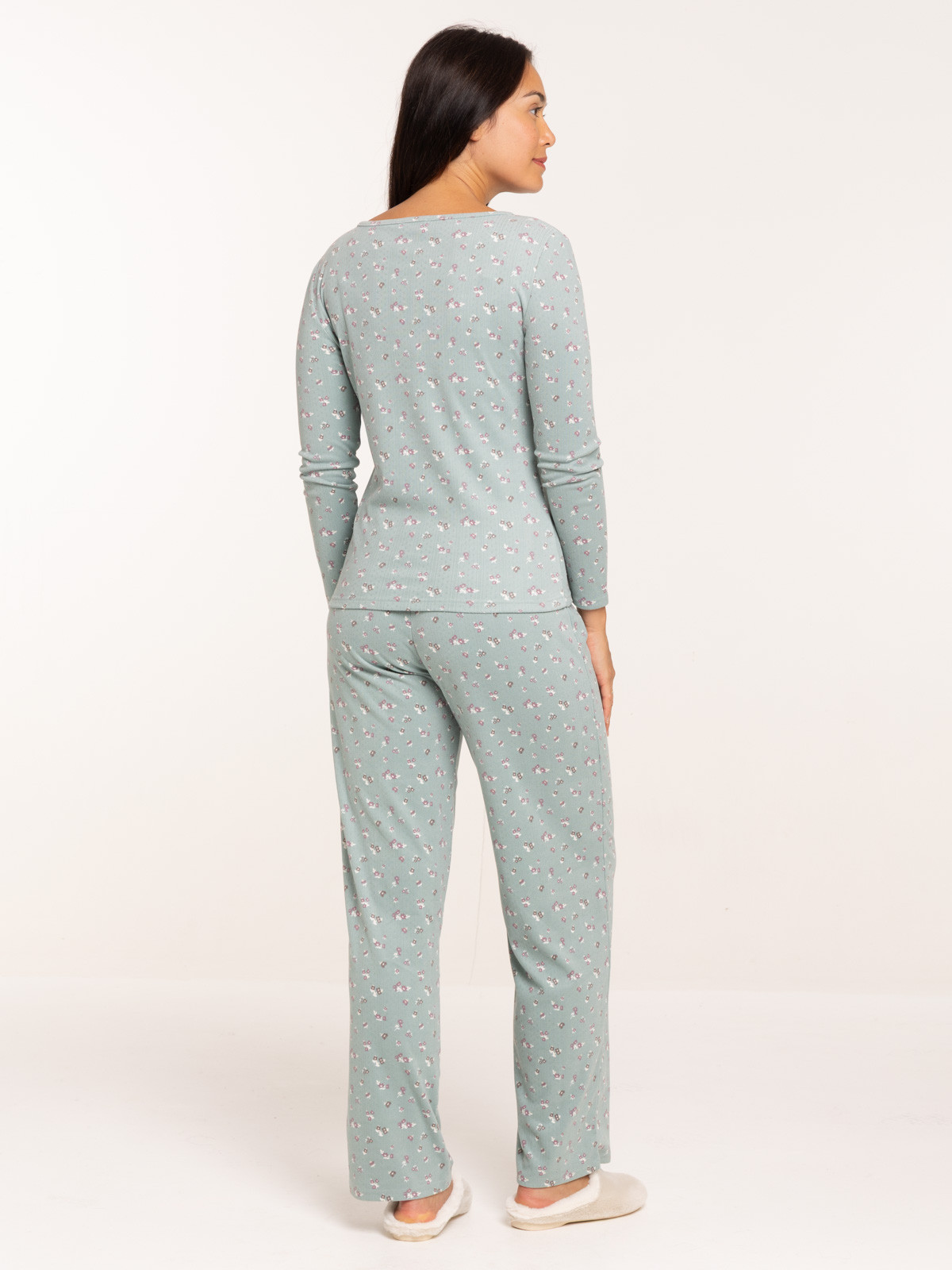 Pyjama fleuri velours femme