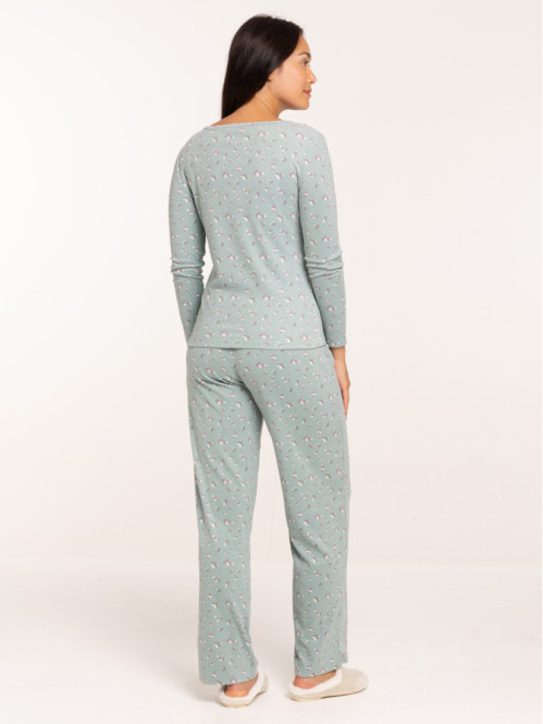 Pyjama fleuri velours femme