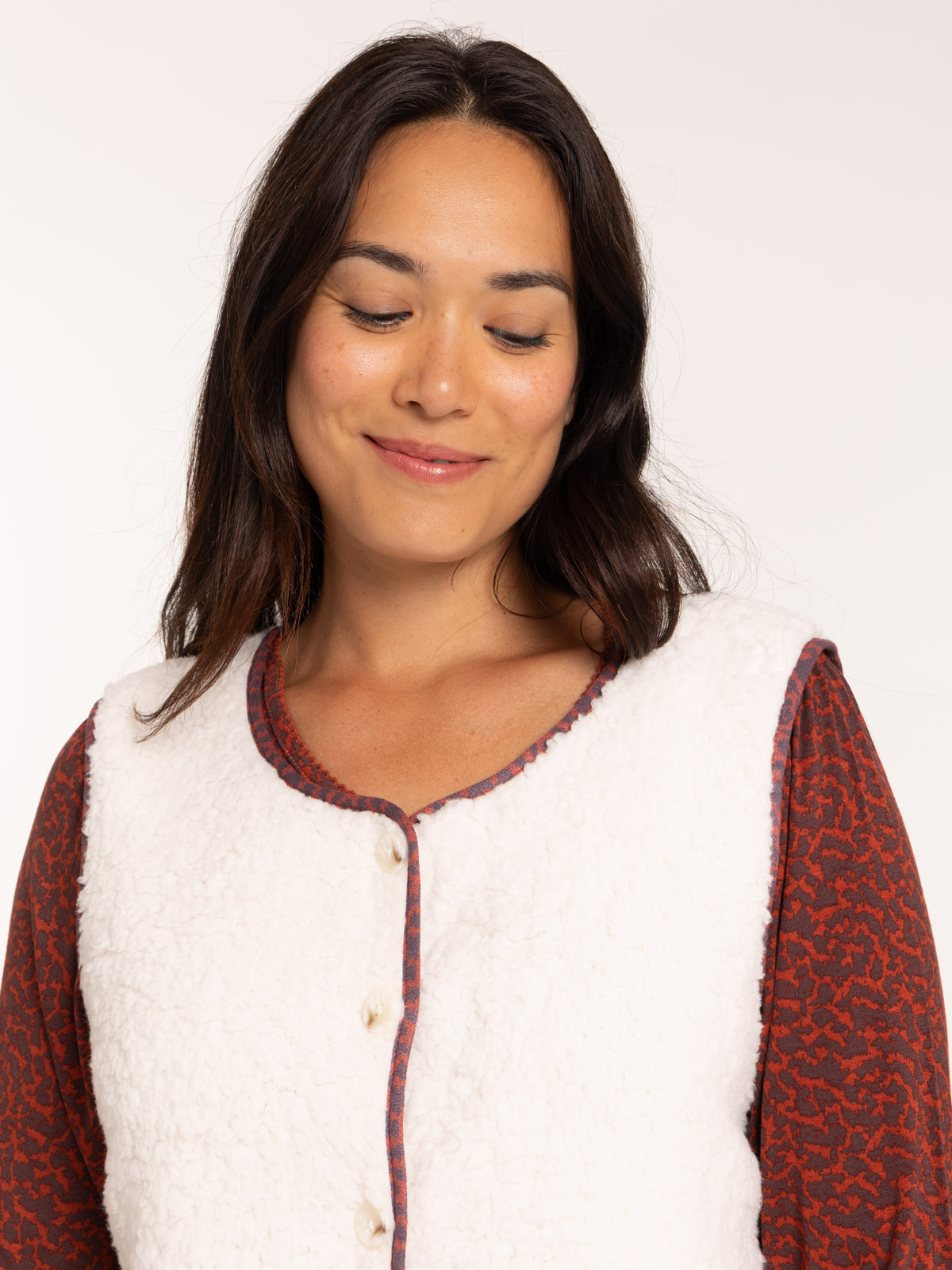Gilet sans manches de nuit sherpa femme Gilet sans manches de nuit sherpa femme