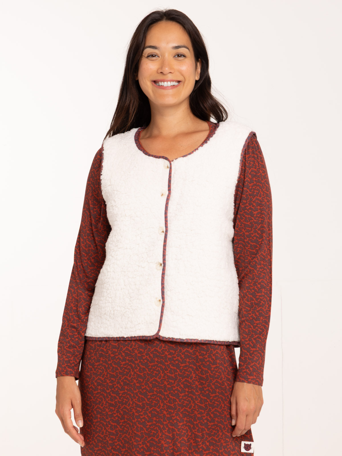 Gilet sans manches de nuit sherpa femme Gilet sans manches de nuit sherpa femme